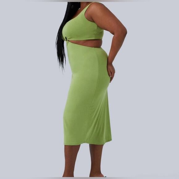 GIA IRL Plus Green Cutout Maxi Dress Womens Sz 2 18/20 Sleeveless NWT - Picture 6 of 17